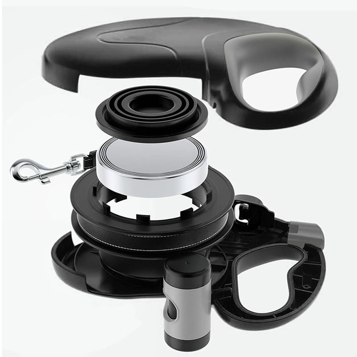 10 m Retractable Dog Lead with Bag Holder