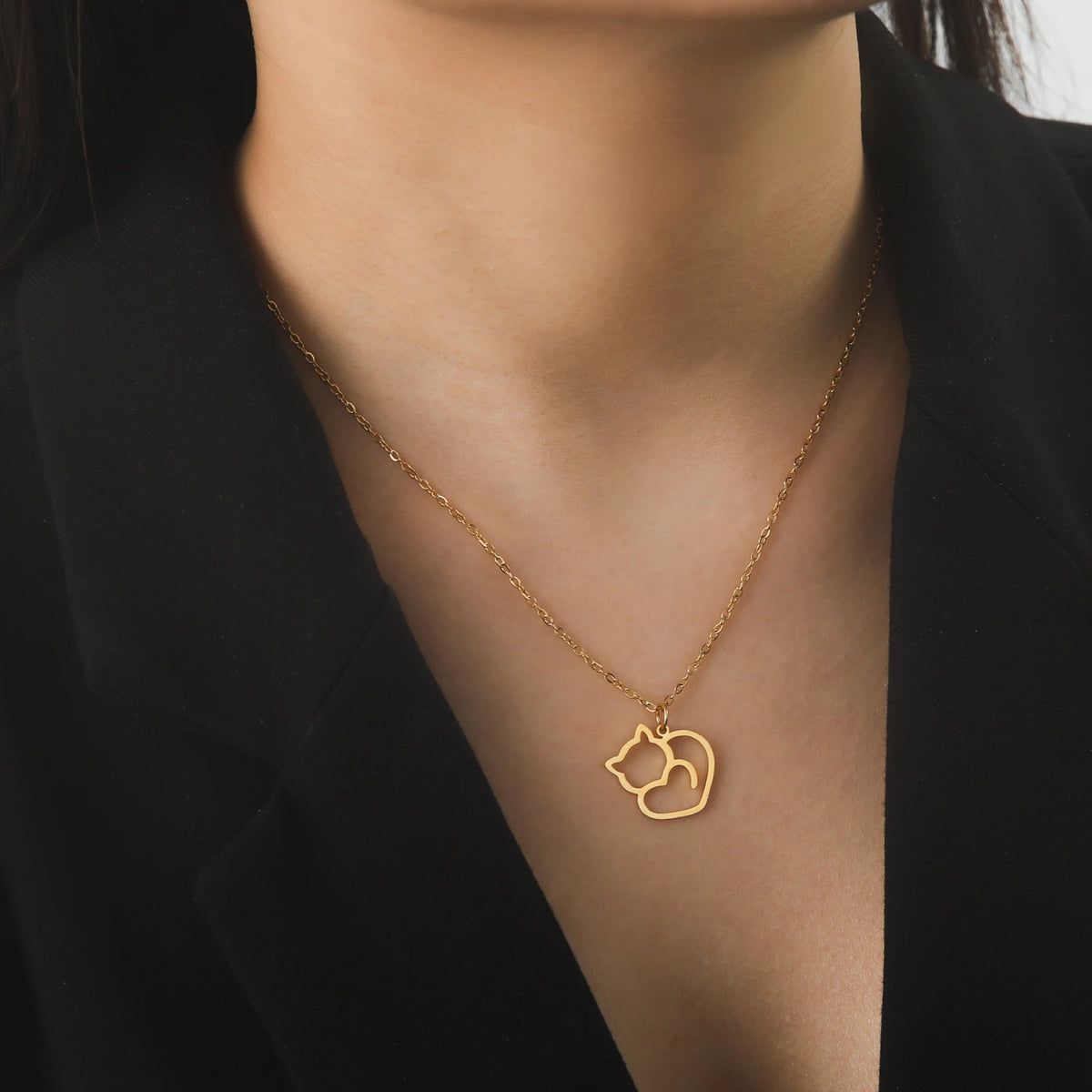 Kitten Silhouette Necklace