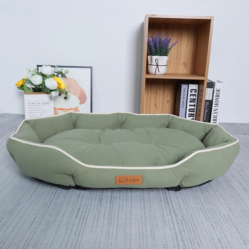 Sofa-Style Dog Bed with Raised Sides - M / Green