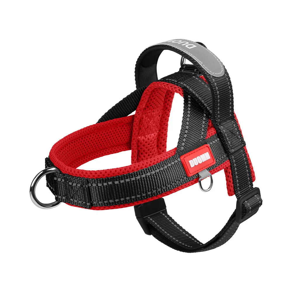 No-Pull Saddle Harness for Small and Medium Dogs - Black Red / M