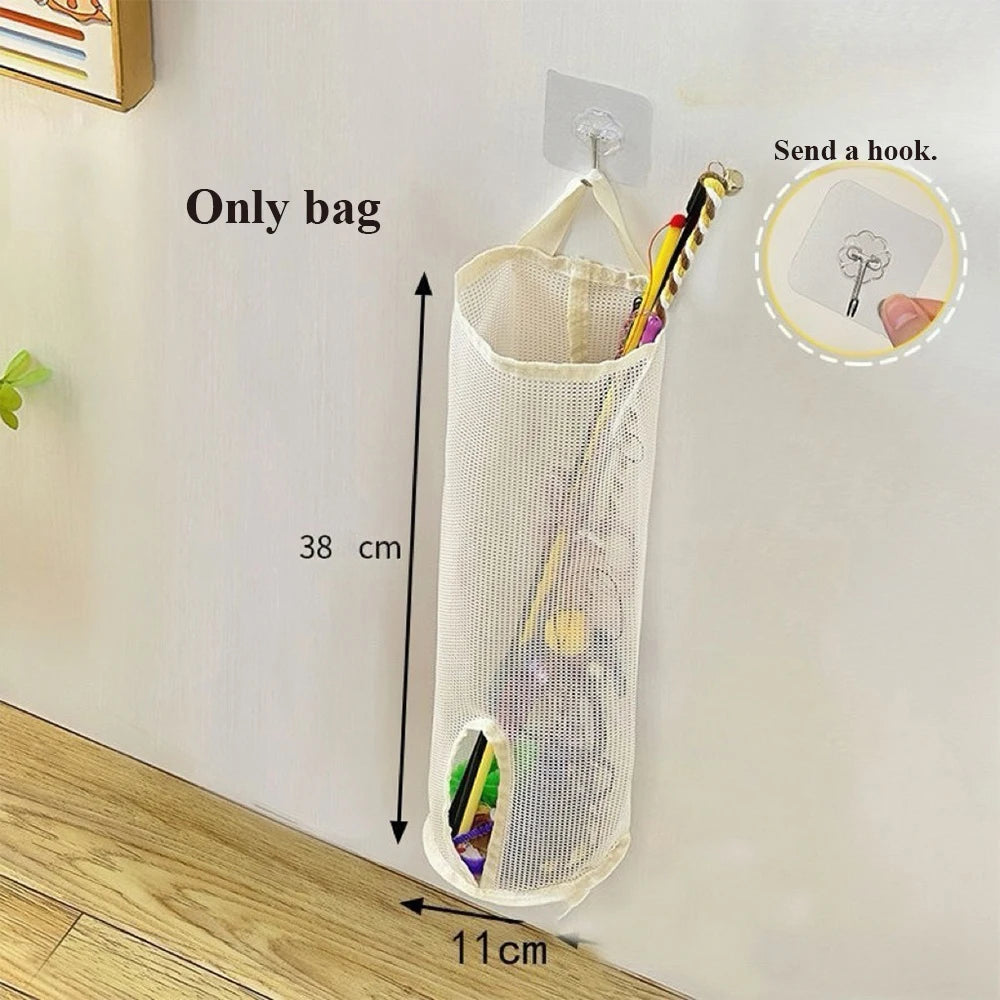 Wall-Hanging Mesh Storage for Cat Toys