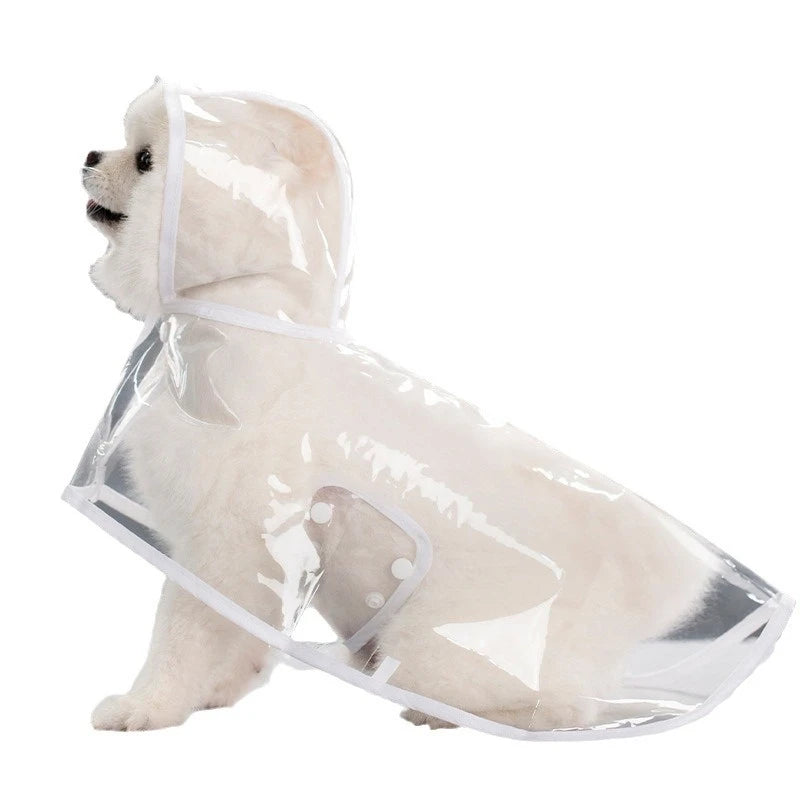 Clear Hooded Dog Raincoat
