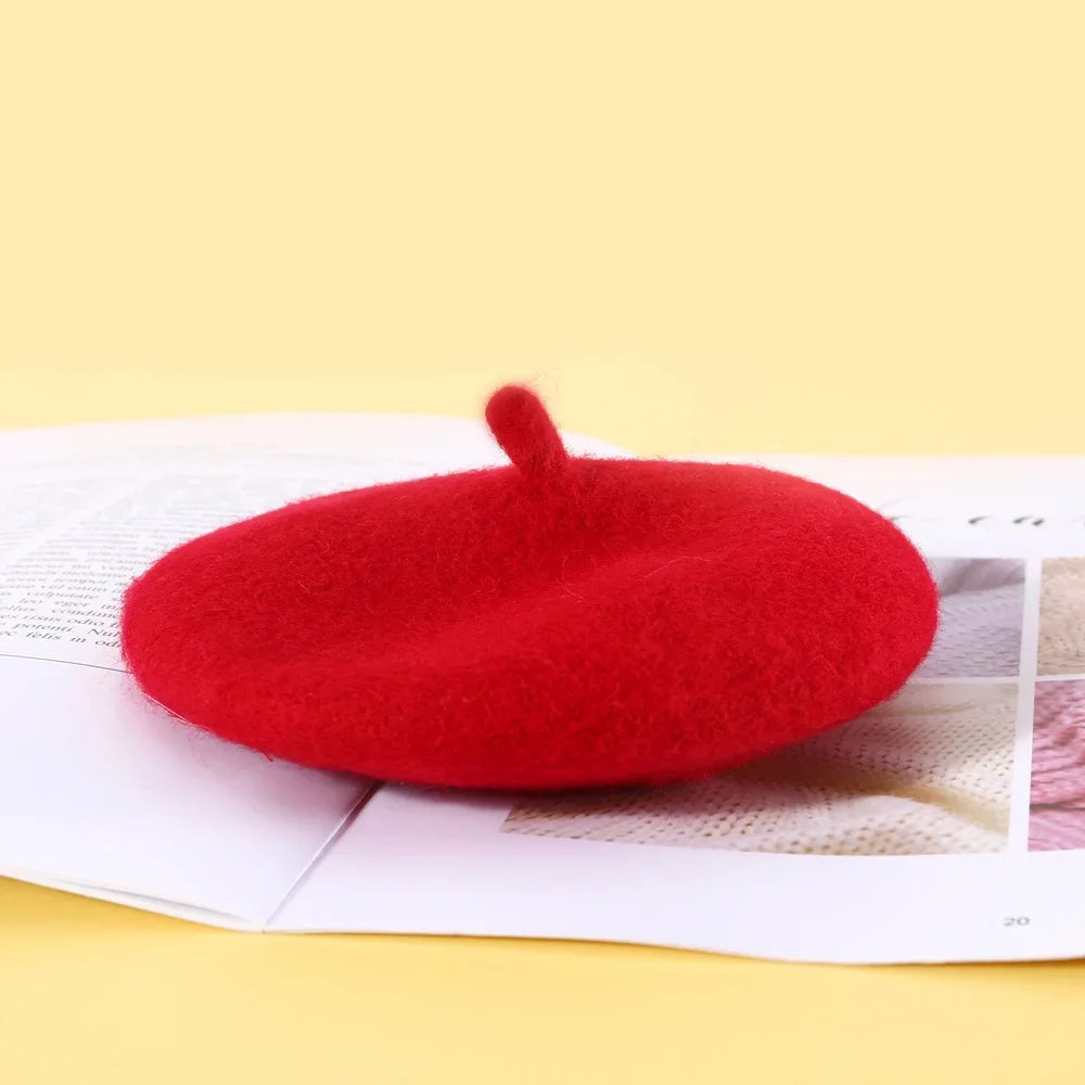 Wool Beret for Pets - Red