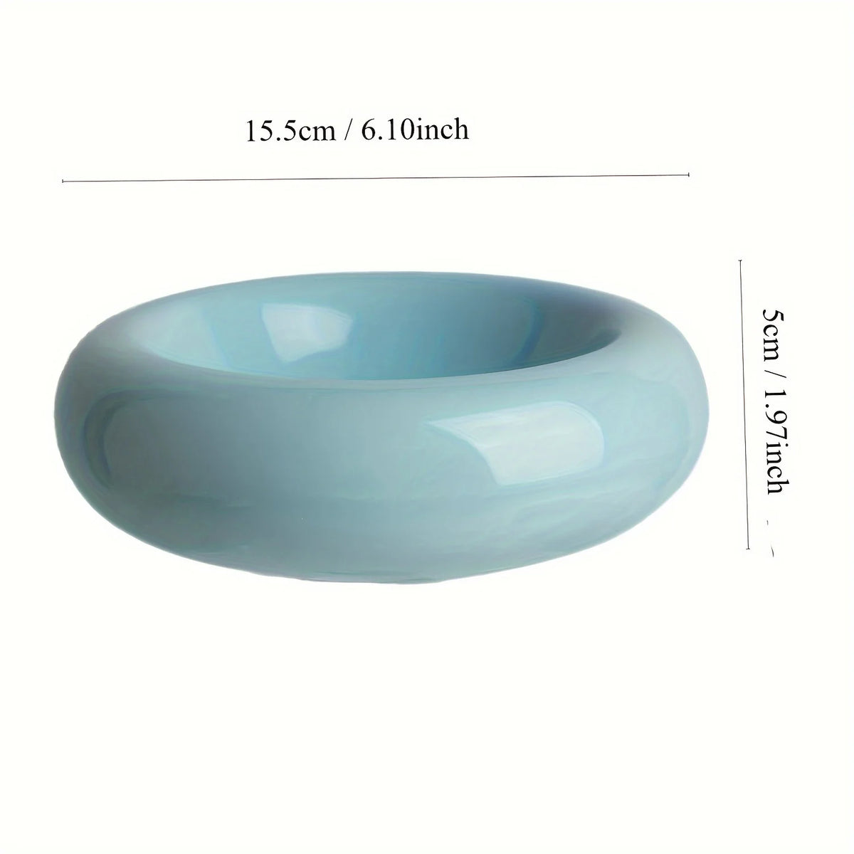 Ceramic Donut Cat Bowl - Blue