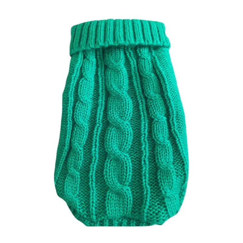 Knitted Dog Jumper for Small Dogs - Green / 3XL(16) 6-9 kg