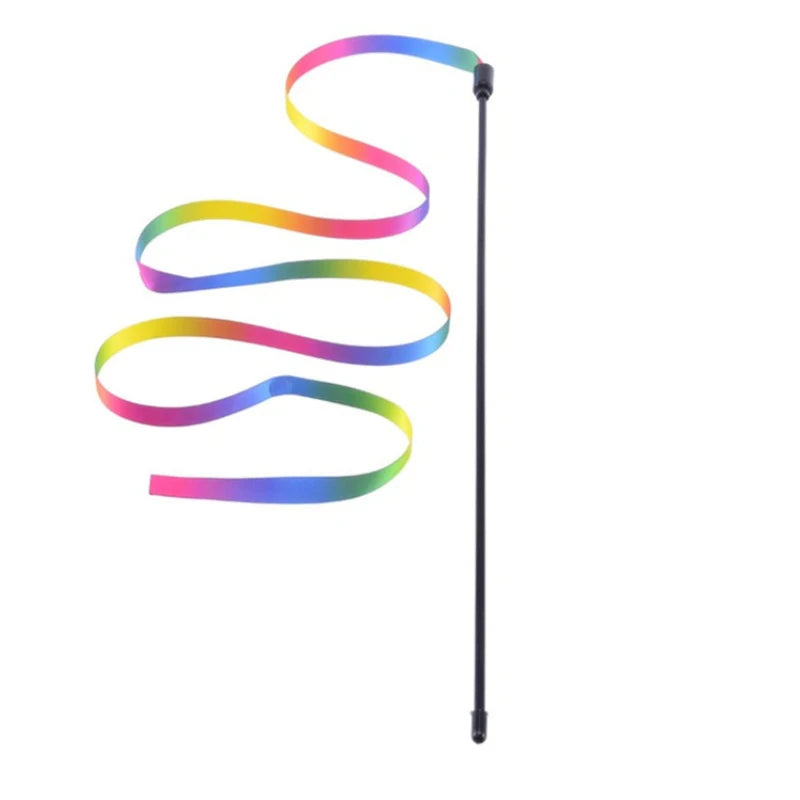 Rainbow Ribbon Cat Wand