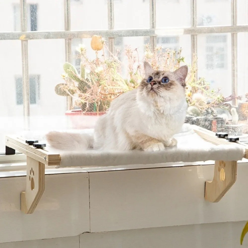 Wooden Bedside Cat Perch