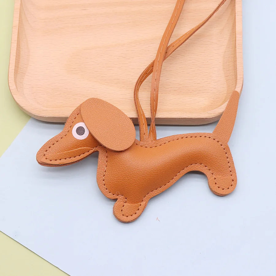 Leather Sausage Dog Keyring