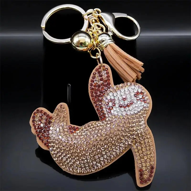 Crystal Cat & Dog Keyring