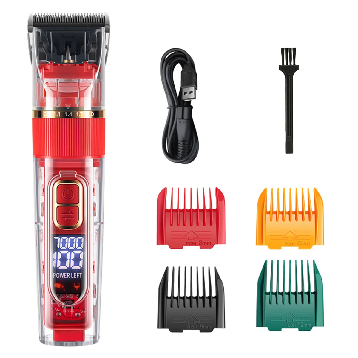 Rechargeable Pet Hair Clipper - Red