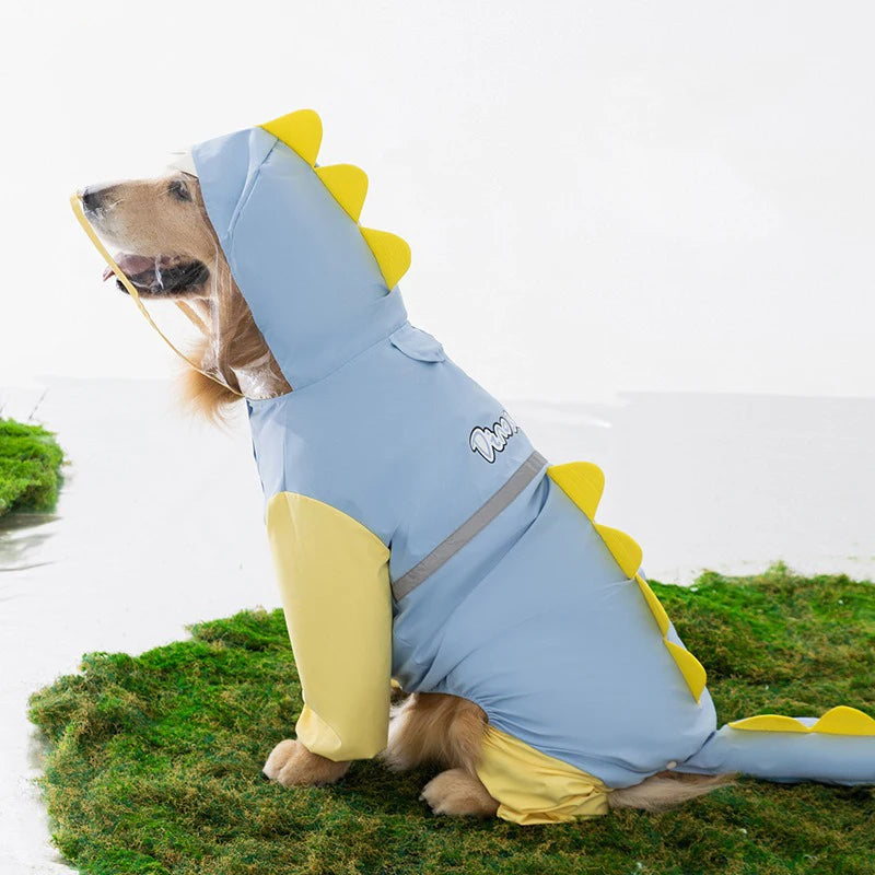 Dinosaur Raincoat for Large Dogs