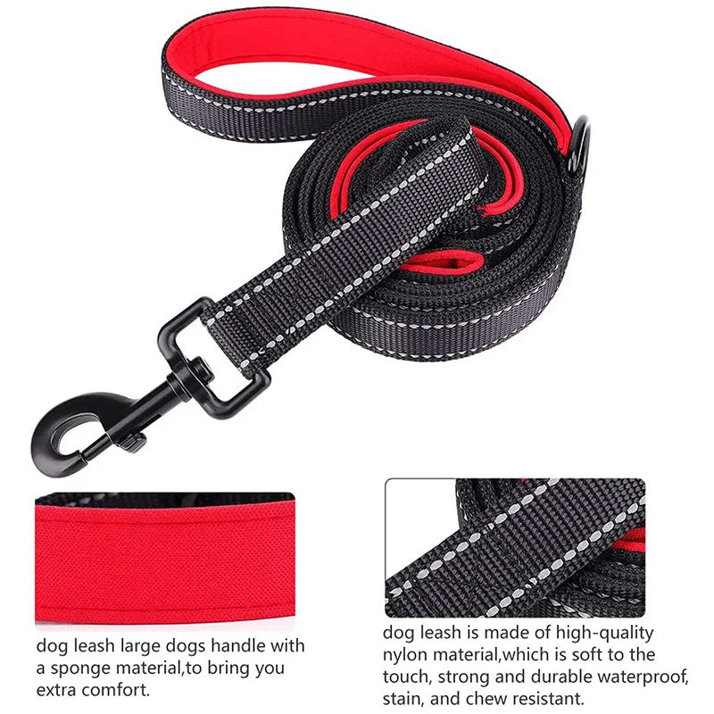 Double-Handle Reflective Dog Lead