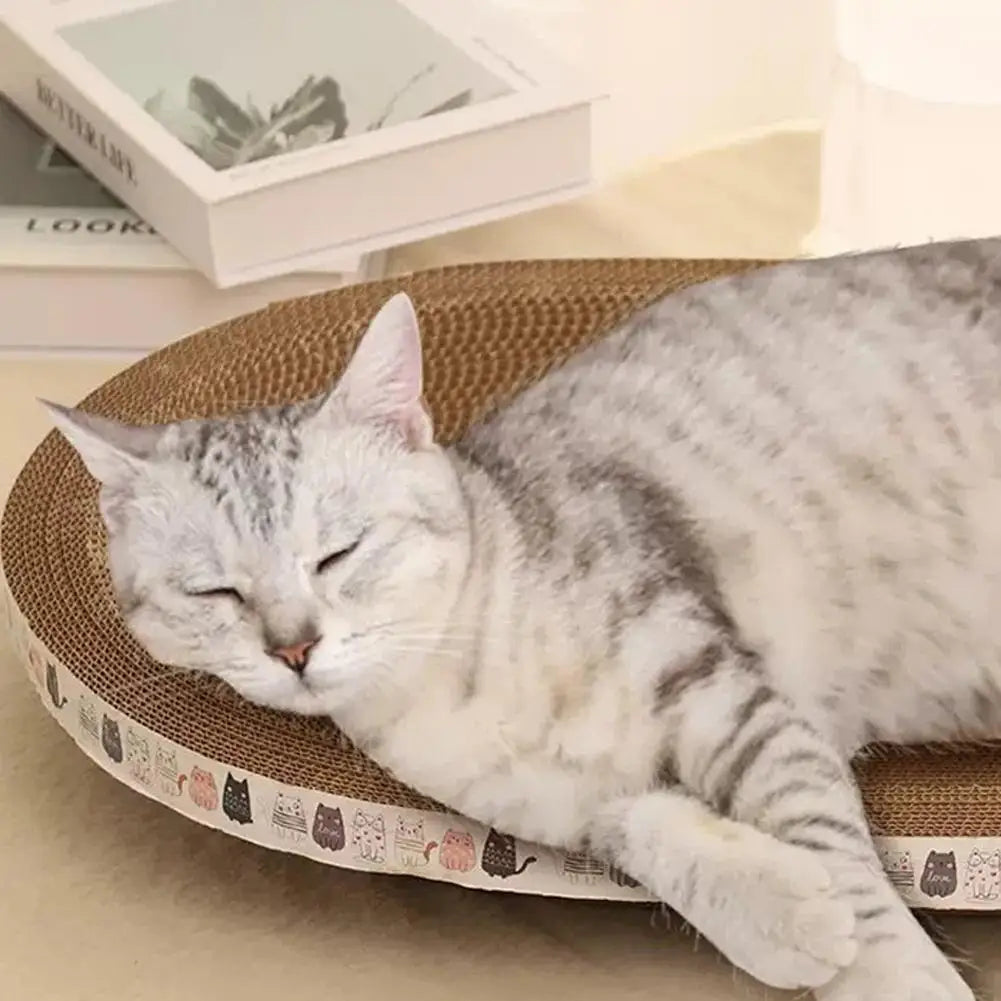 Oval Cardboard Cat Scratcher Bed