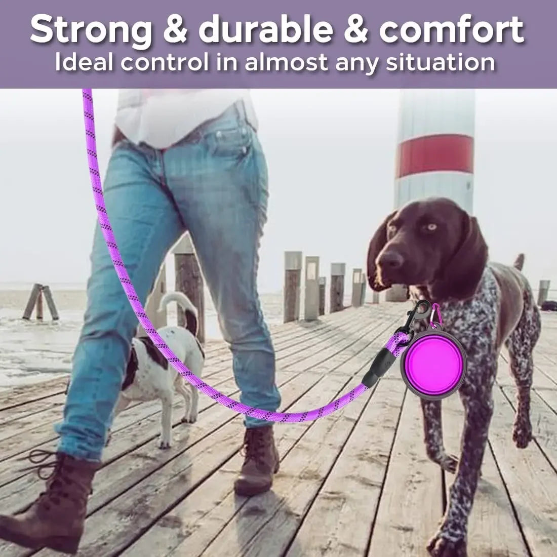 Reflective Nylon Rope Dog Lead