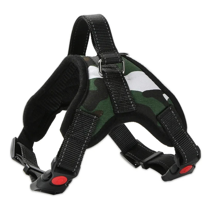Quick-Release Padded Dog Harness Vest - White Camouflage / XS