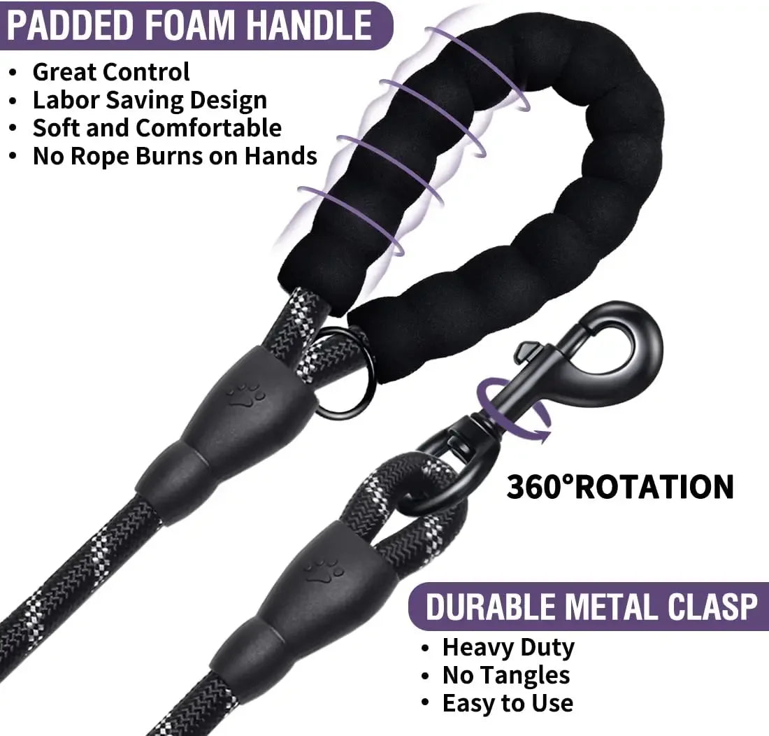 Reflective Nylon Rope Dog Lead