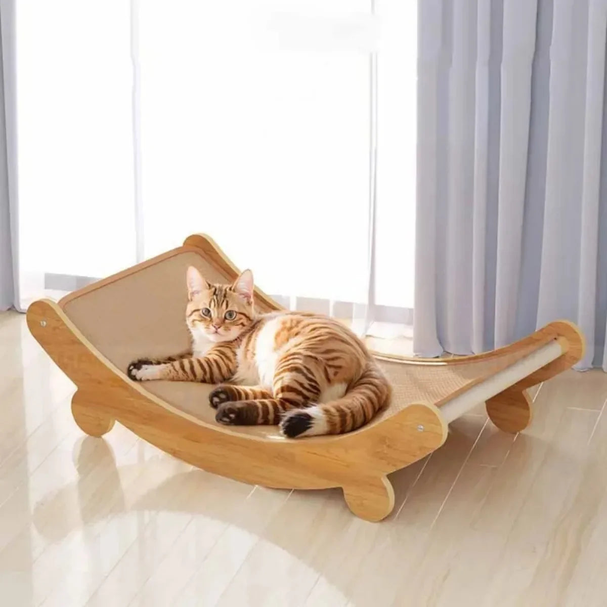 Wooden Cat Scratcher Lounger