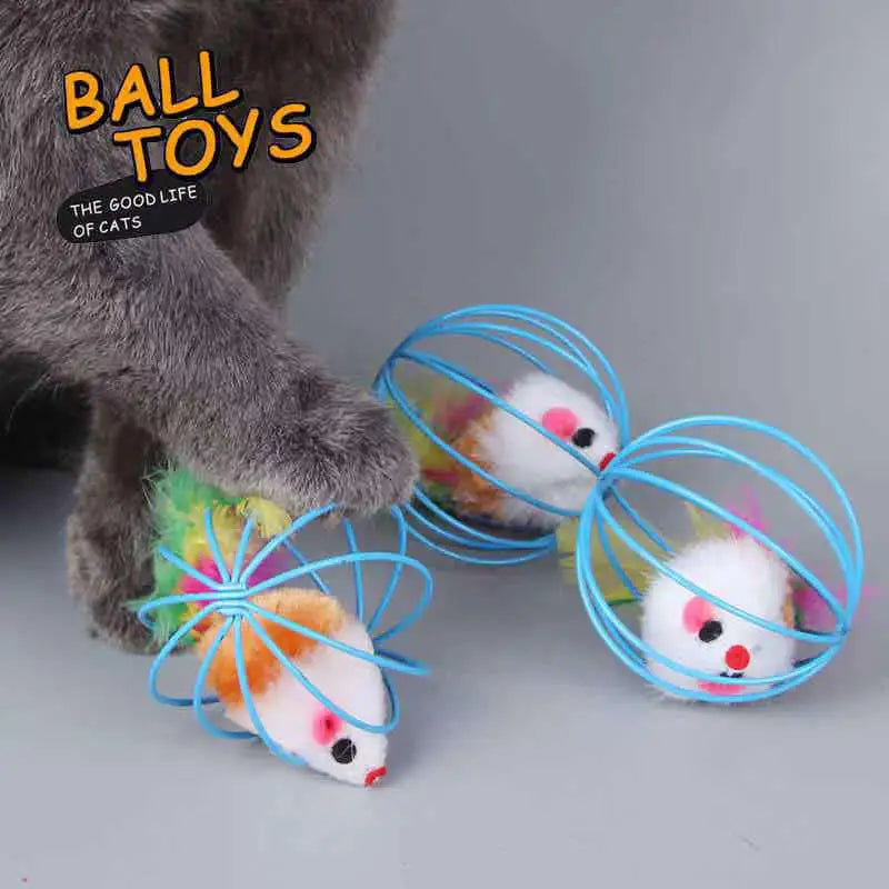 Mouse in a Cage Ball Cat Toy