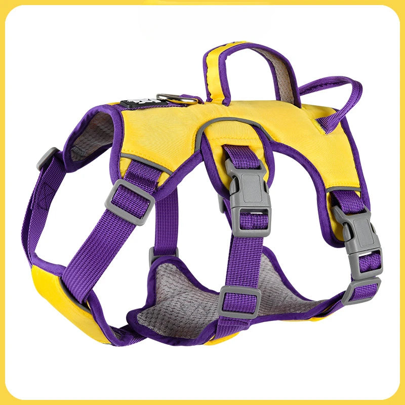 Reflective Vest Harness for Medium and Large Dogs - Yellow / S (4.5 to 7.5 kg)
