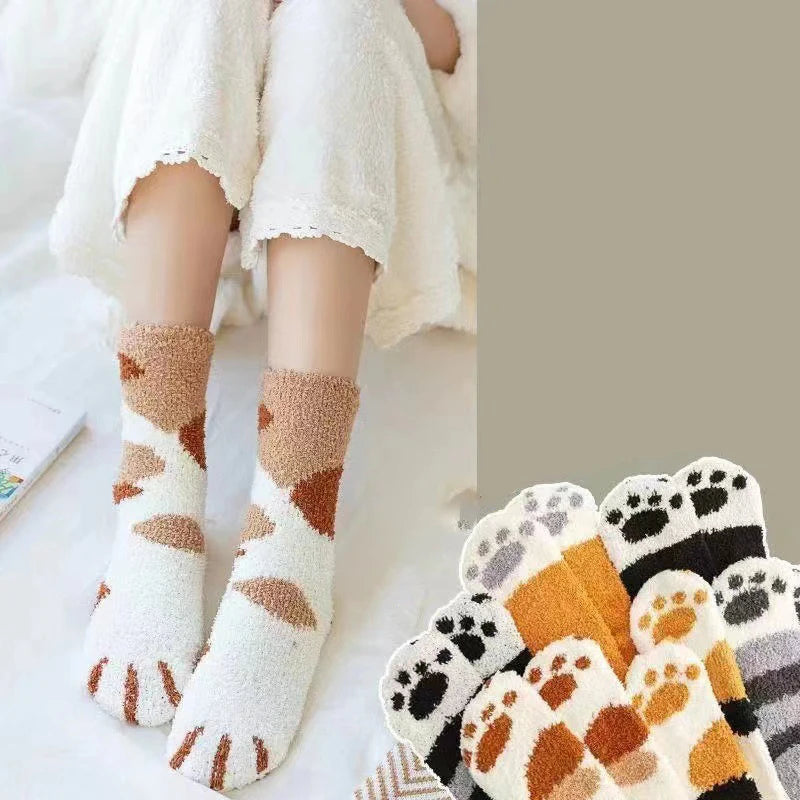 Warm Cat Paw Socks
