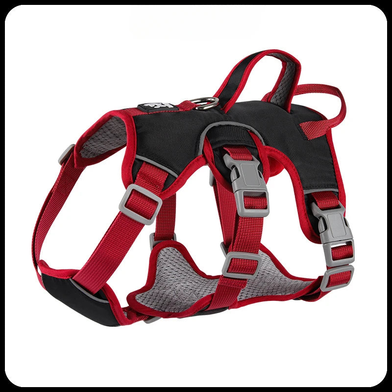 Reflective Vest Harness for Medium and Large Dogs - Black / L (14 to 22.5 kg)
