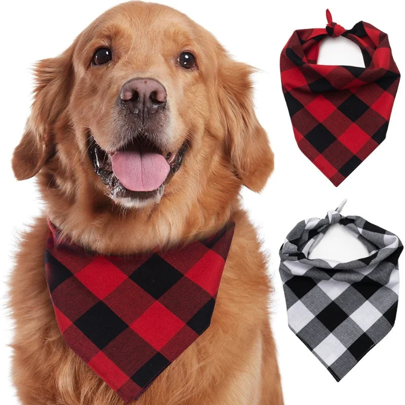 Plaid Cotton Bandana for Dogs