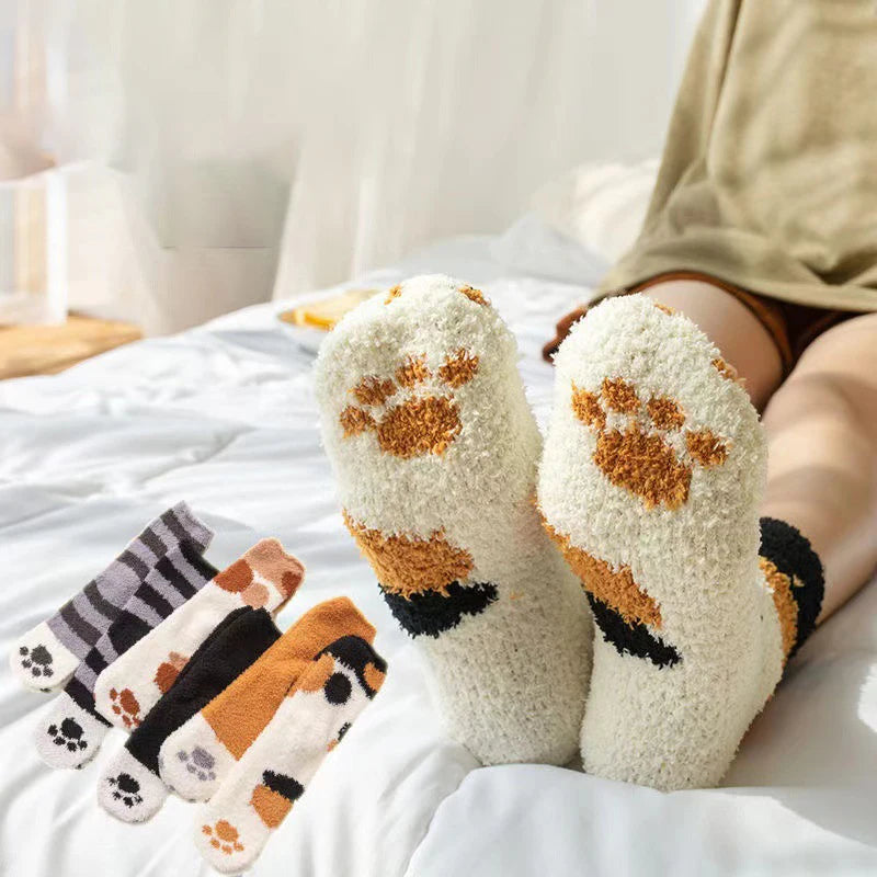 Warm Cat Paw Socks