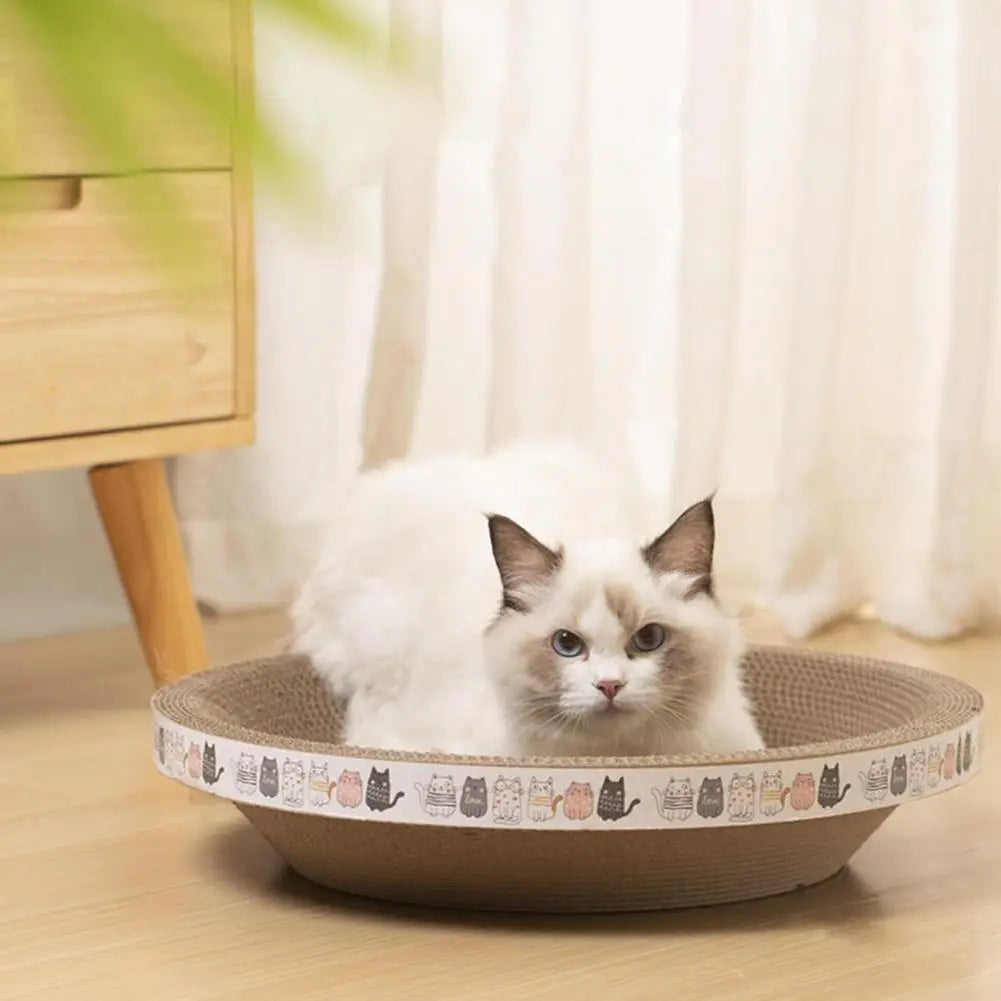 Oval Cardboard Cat Scratcher Bed