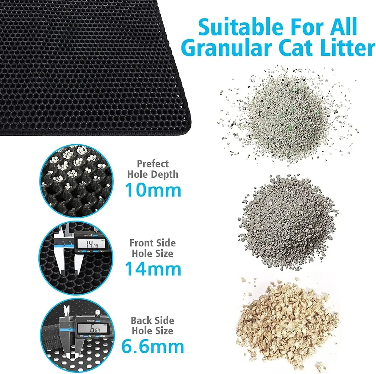 Double-Layer Cat Litter Mat, 30 x 30 cm