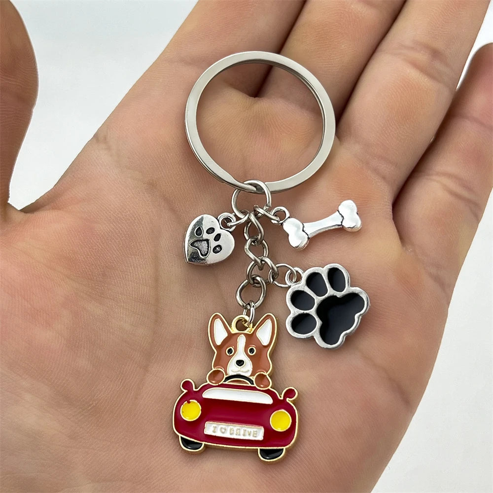 Skateboarding Pup Keyring