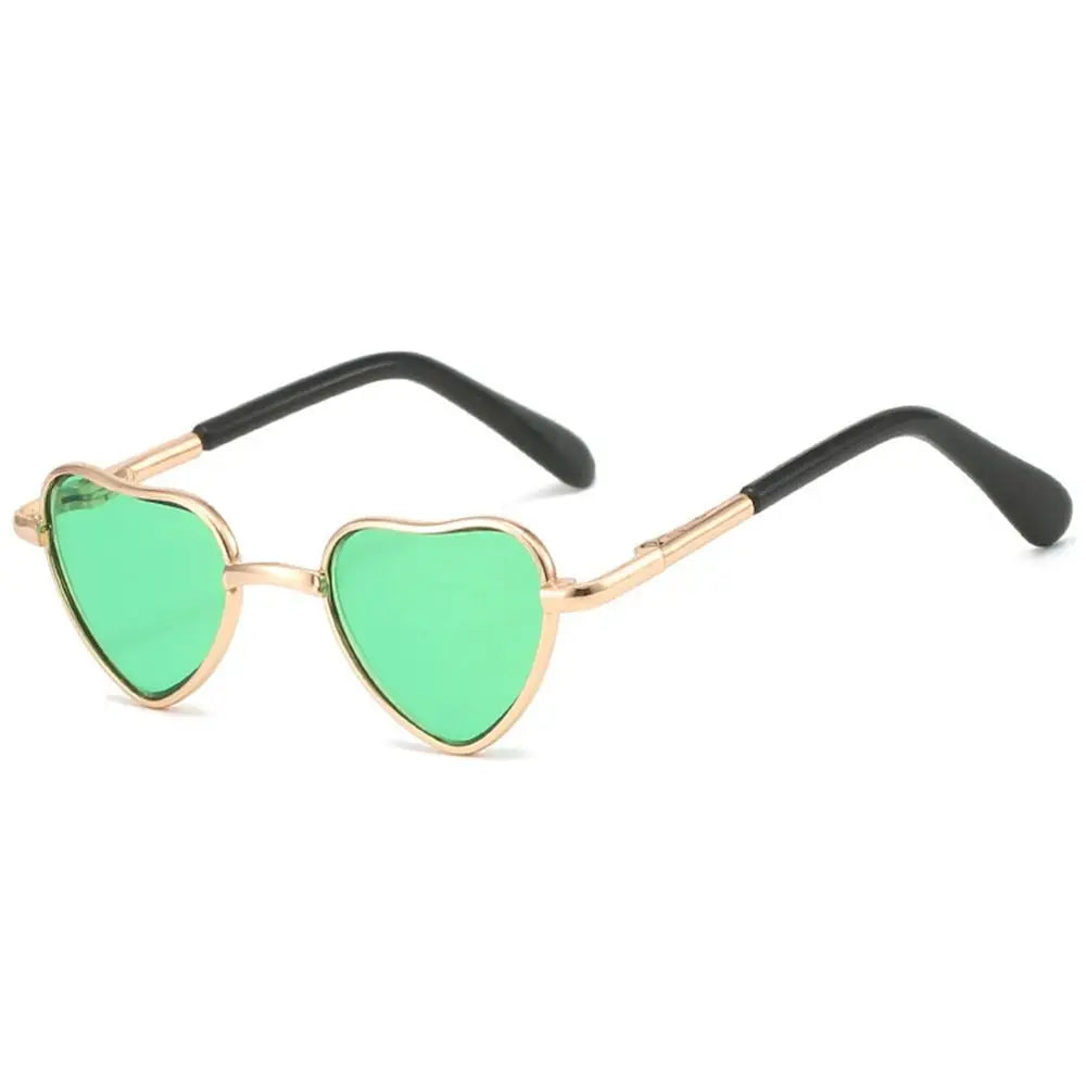 Heart-Shaped Pet Sunglasses - Green