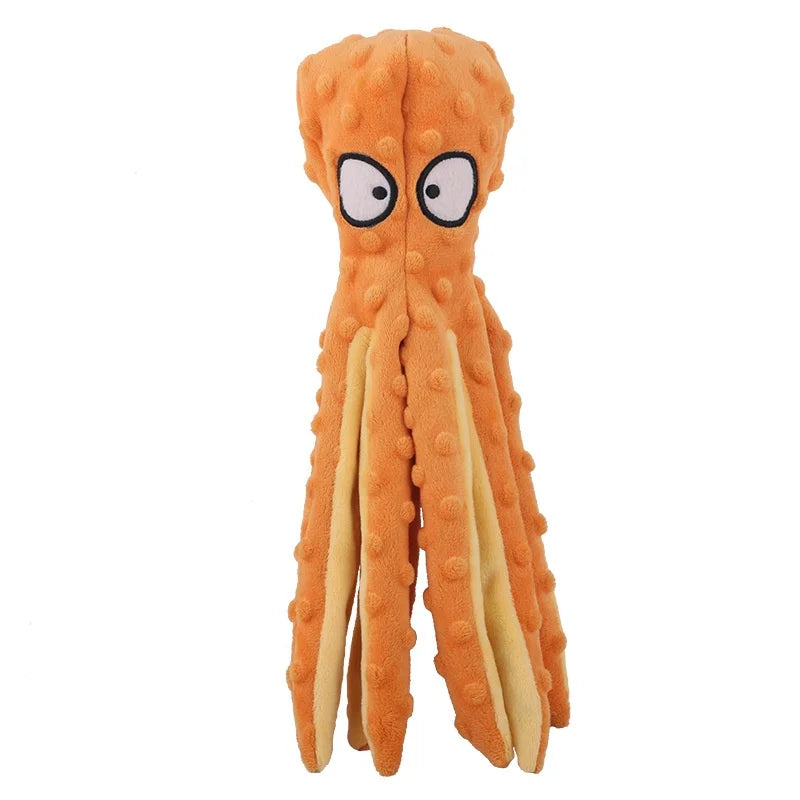 Small Squeaky Plush Animal Dog Toy - Orange