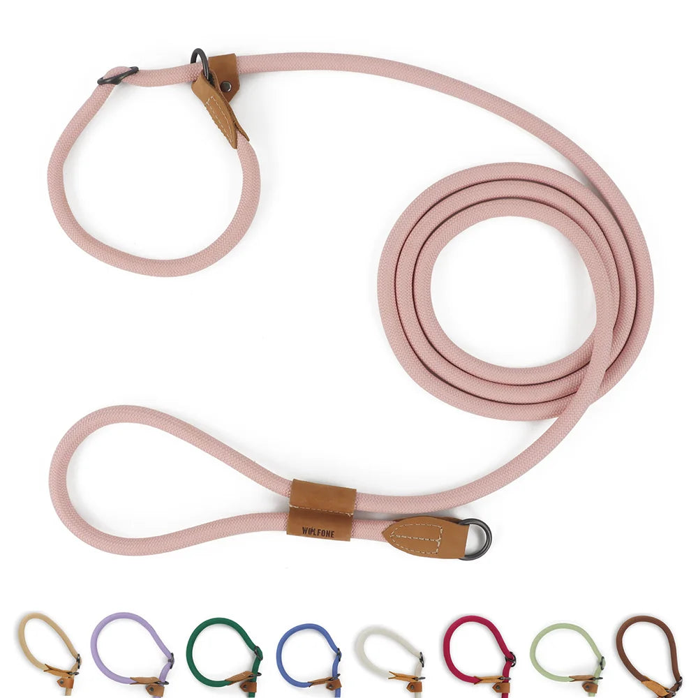 Multi-Use Rope Lead with Leather Trim