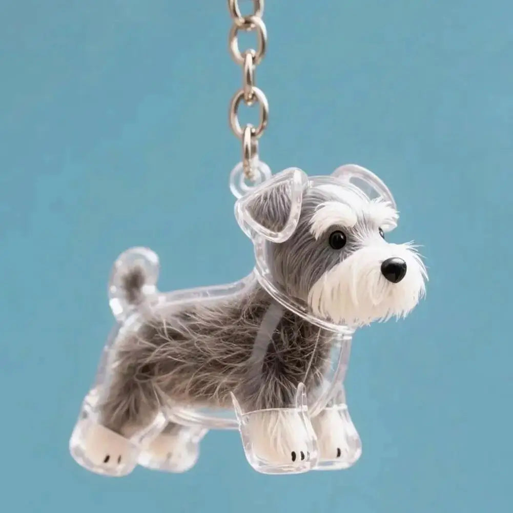 Dog Shaped Fur Keepsake Keyring