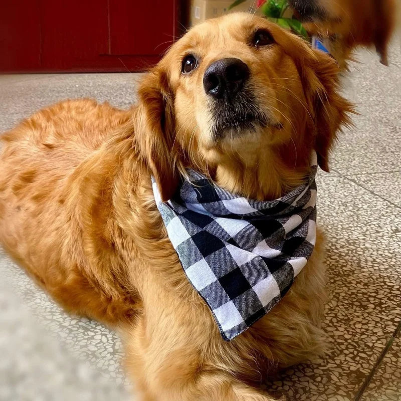 Plaid Cotton Bandana for Dogs