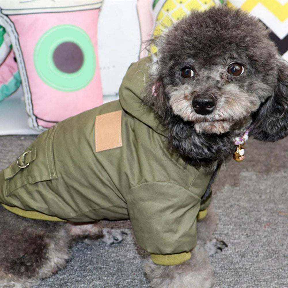 Fur-Hood Winter Parka for Small Dogs