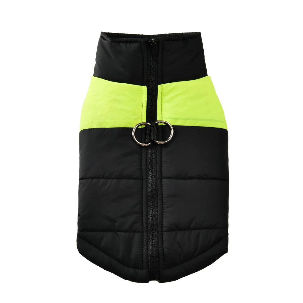 Padded Winter Dog Vest - Green / XS