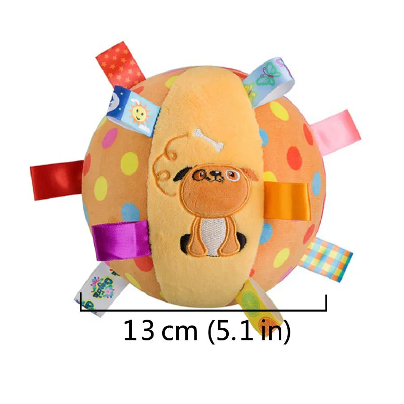 Plush Tag Ball Dog Toy with Squeaker