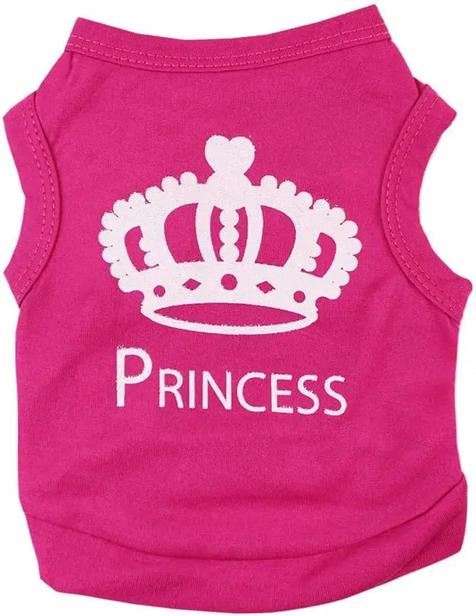 Princess Crown Vest for Small Dogs - Hot Pink / S