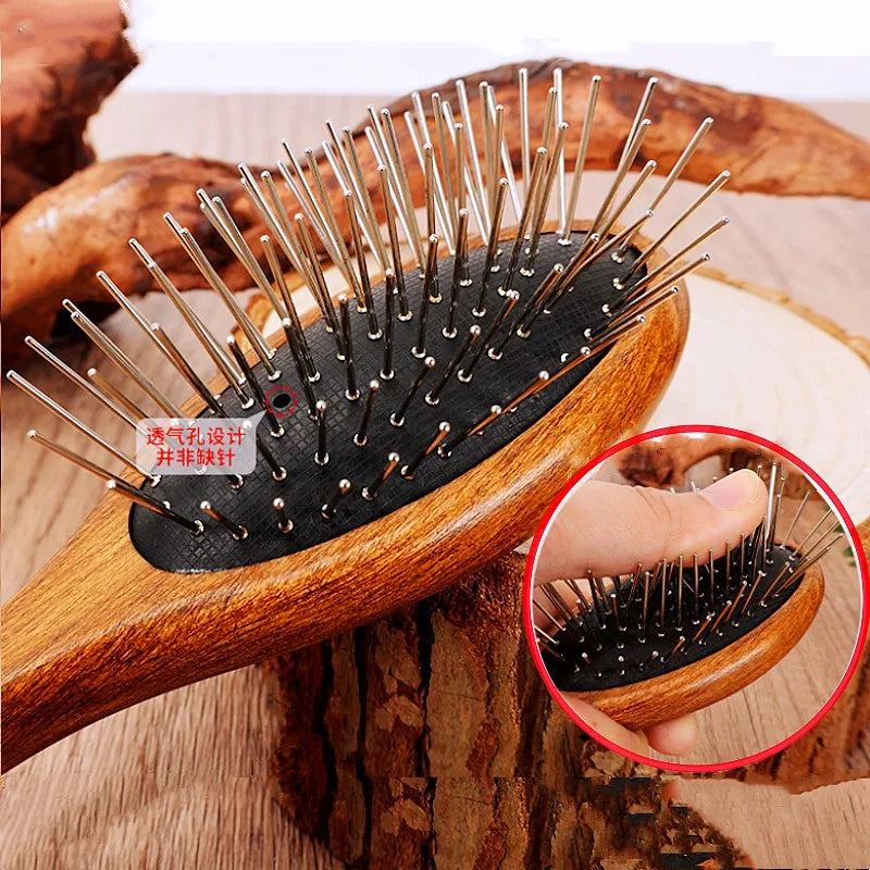 Wooden Pin Brush for Dogs and Cats
