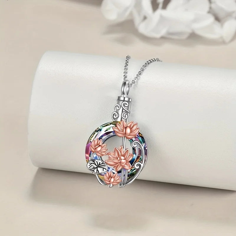 Lotus Crystal Keepsake Necklace
