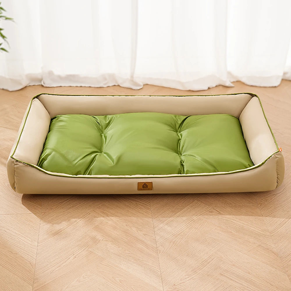 Sofa-Style Dog Bed with Raised Sides - M / Beige Orange