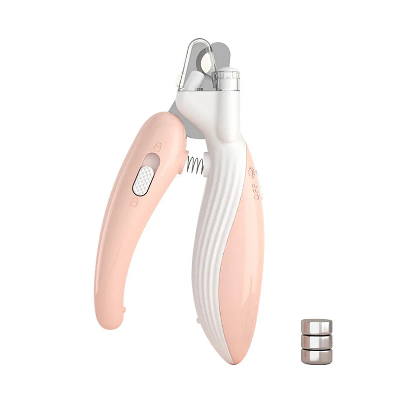 Pet Nail Clippers with LED Light - Pink LED