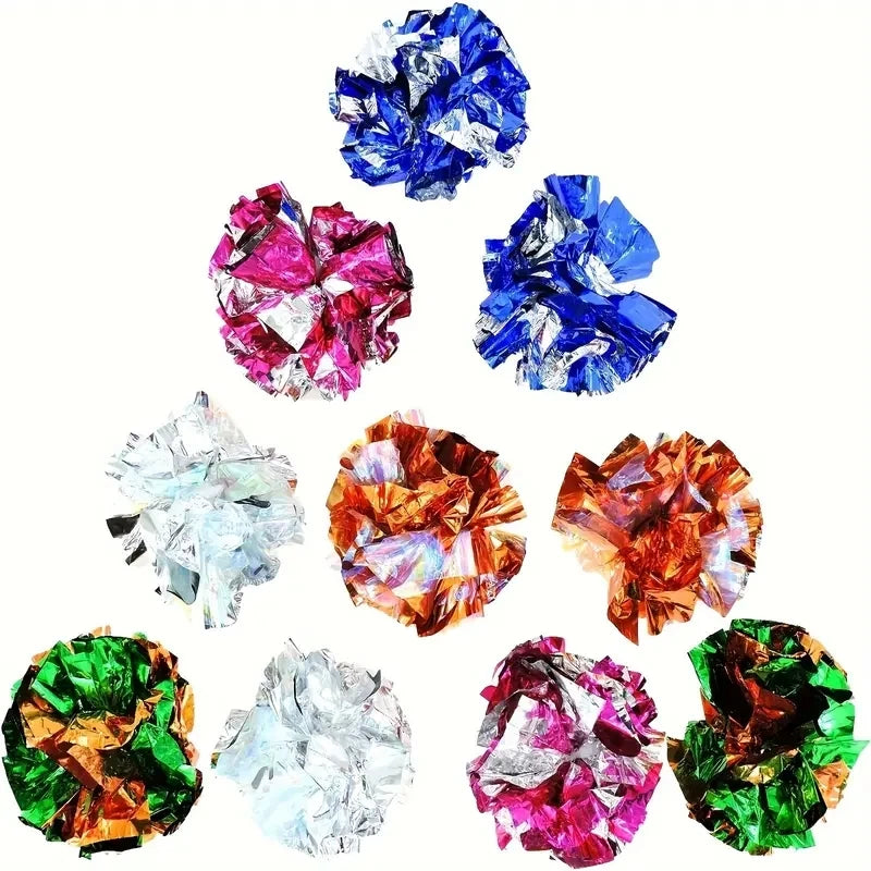 Crinkle Foil Cat Balls, Pack of 10