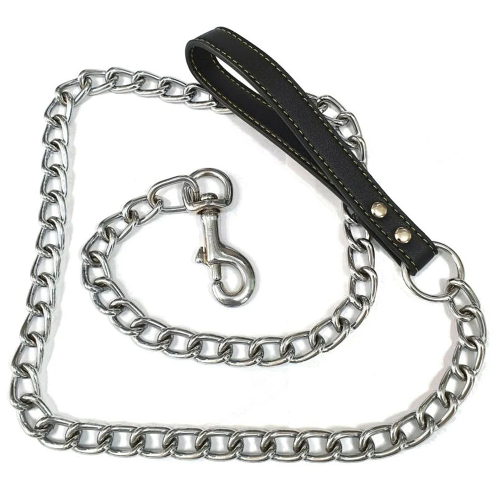 Chain Dog Lead with Padded Handle