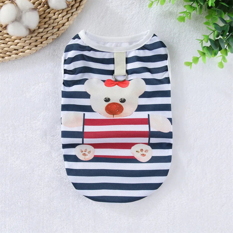 Cartoon Cooling Summer Vest for Dogs - Blue Bear / XS