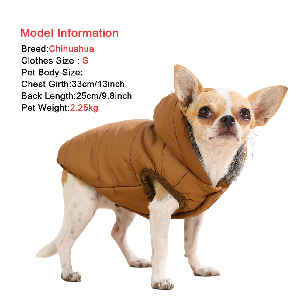 Hooded Fleece-Lined Dog Jacket