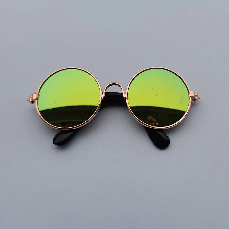 Round Pet Sunglasses - Gold mirror