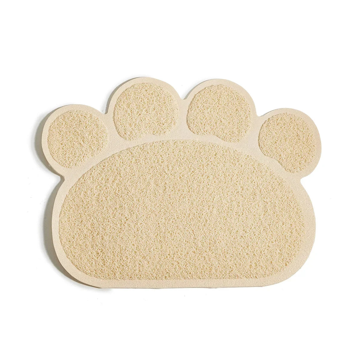Paw-Shaped Litter Mat - Beige / 30 x 40 cm