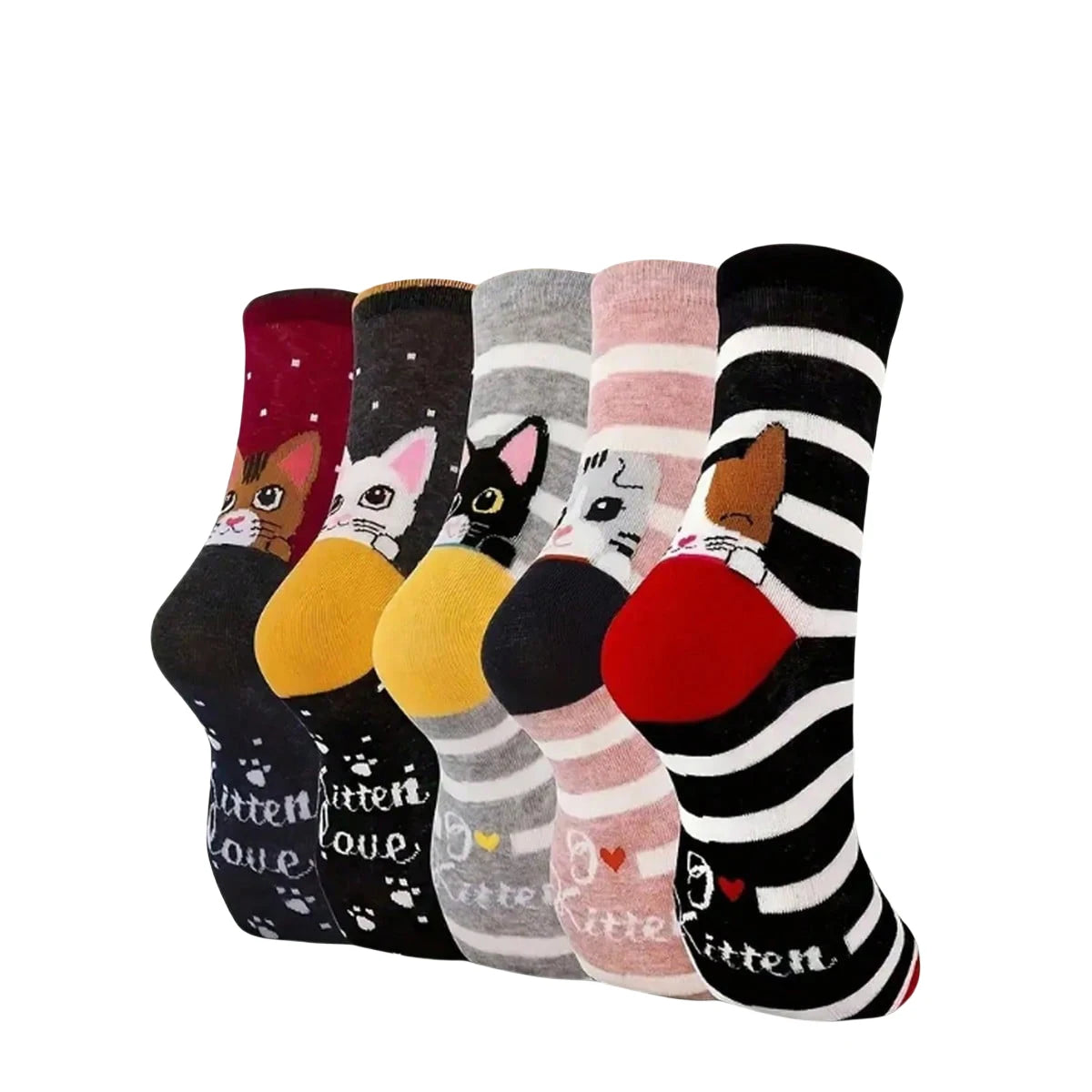 Cat Pattern Crew Socks